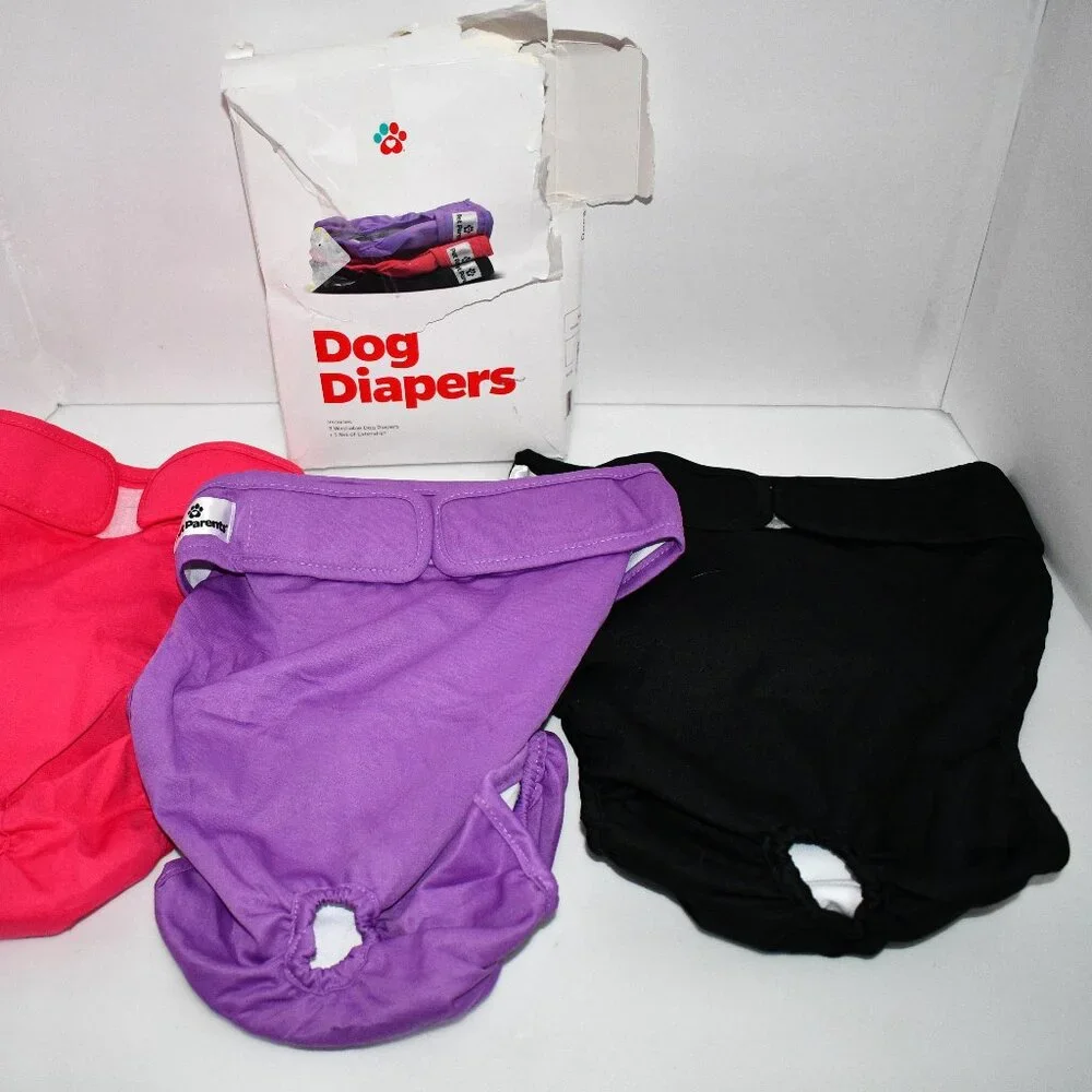 Pet Parents Premium Washable Female Dog Diapers 3 pack-Size: XLarge NIB Purple,